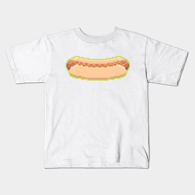 Pixel Hot Dog Kids T-Shirt by sombrasblancas